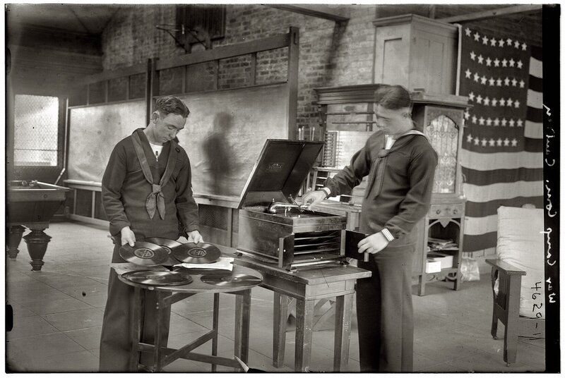 Sailors with a phonograph