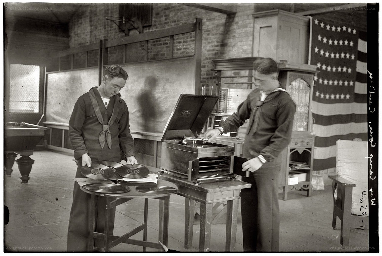 Sailors with a phonograph