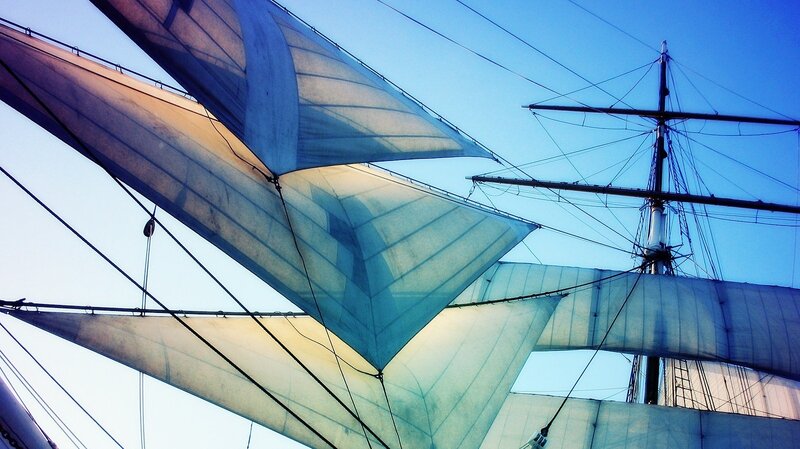 Sails of a tall ship
