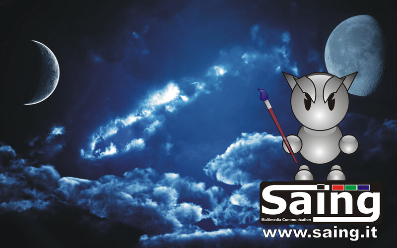 Saining logo with moon and clouds