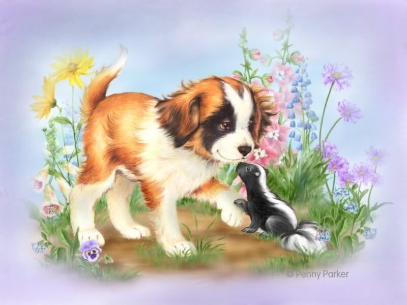 Saint Bernard Puppy — Purple