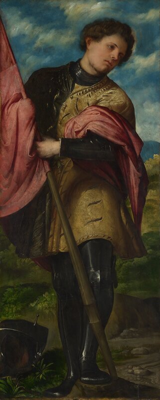 Saint George with a flag