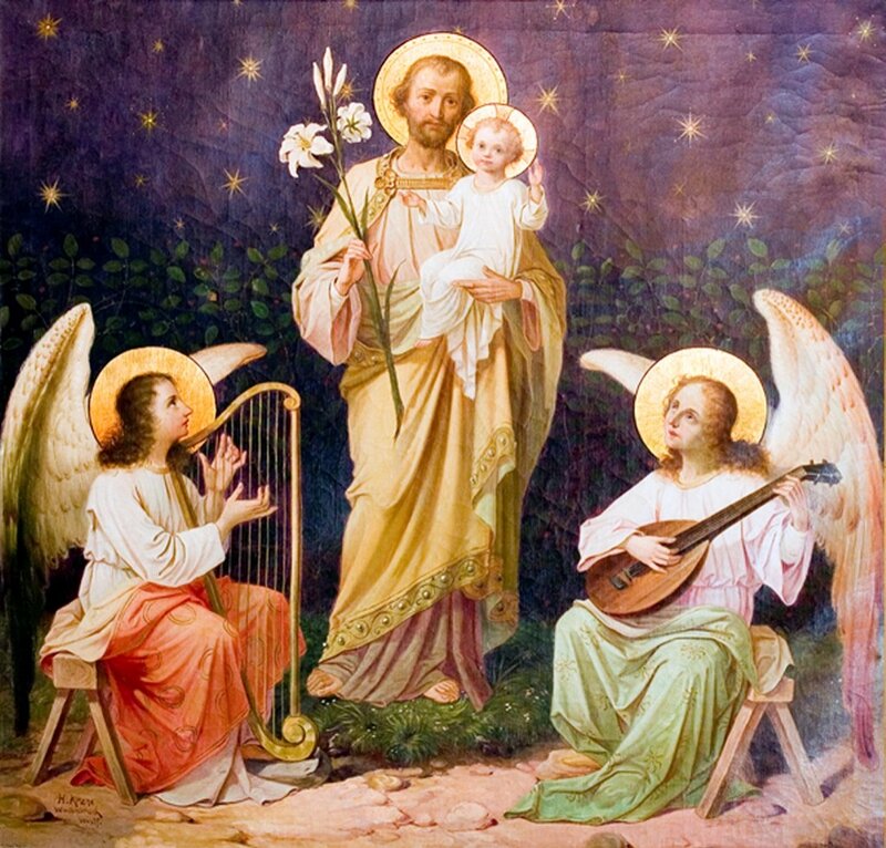 Saint Joseph with Child — Gold