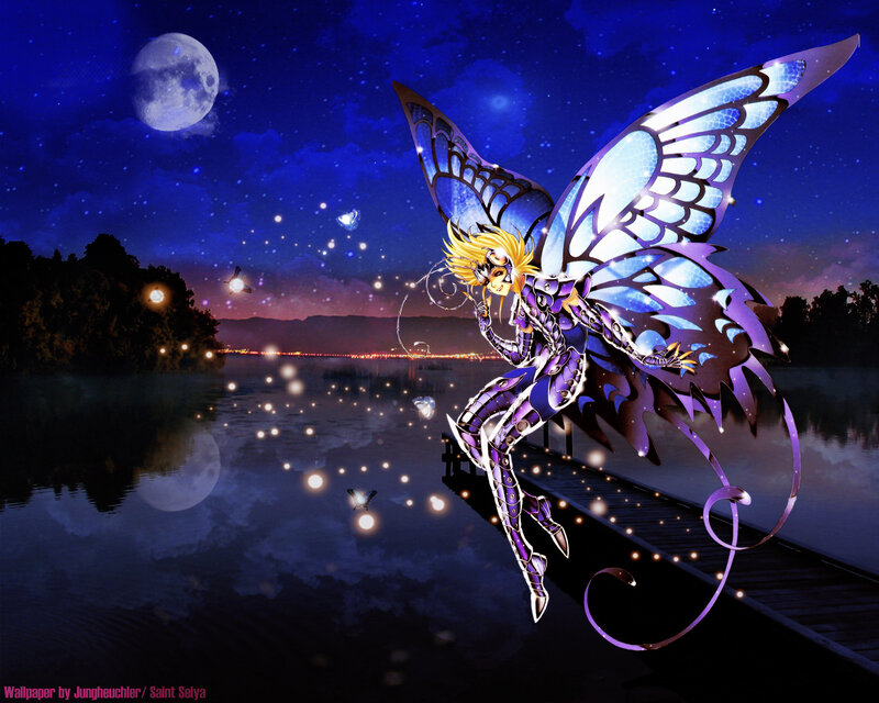 Saint Seiya character at night