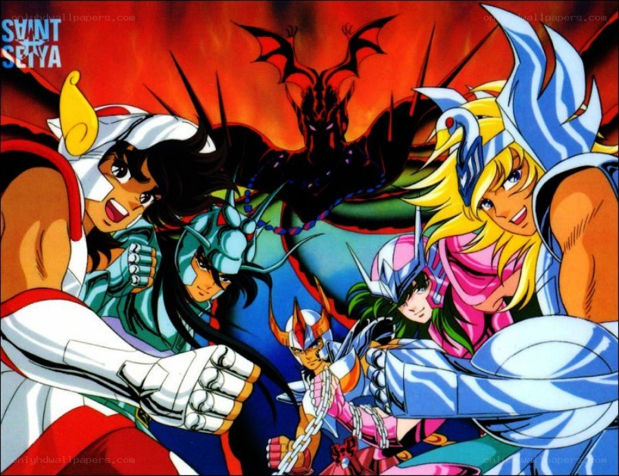 Saint Seiya characters in battle