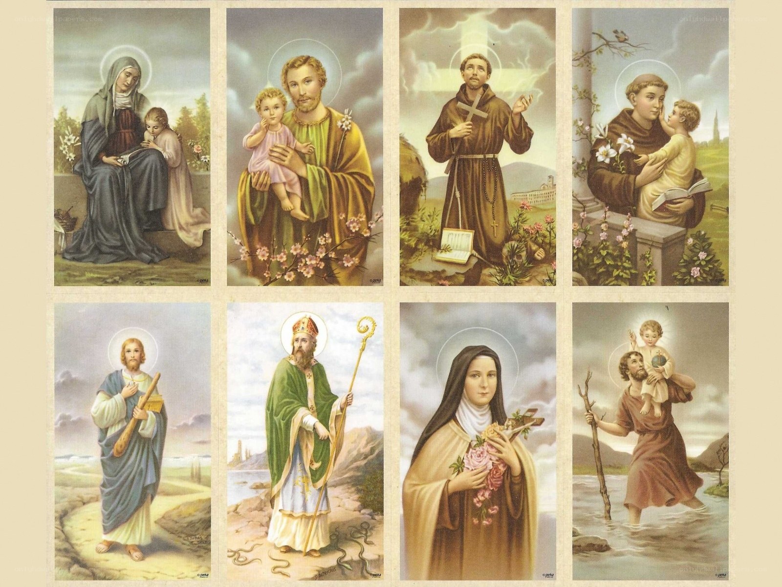 Saints religious cards collection