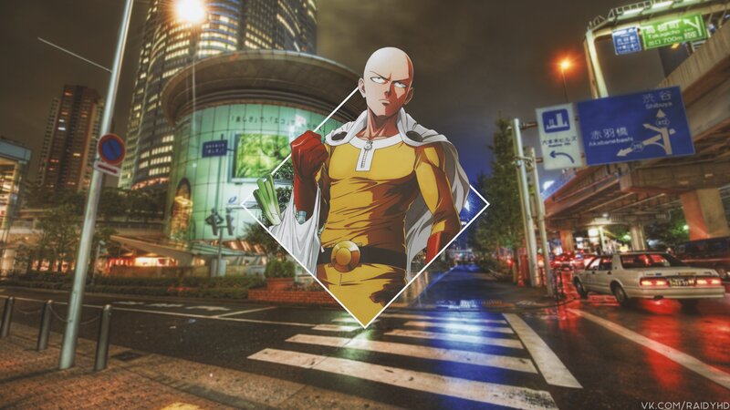 Saitama Character in City