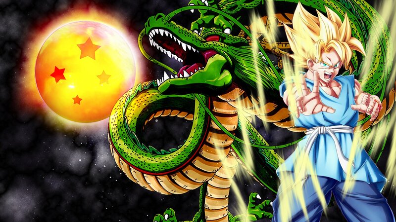 Saiyan Warrior with Dragon