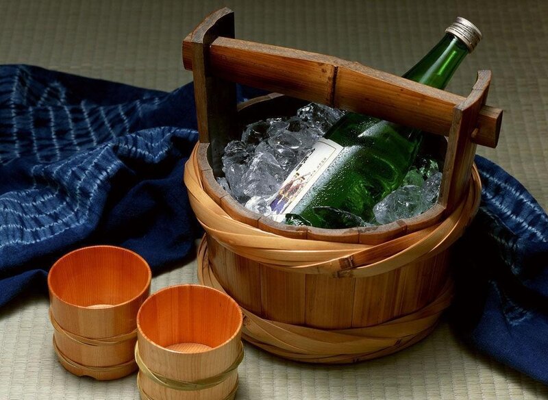 Sake Bottle in Ice Bucket