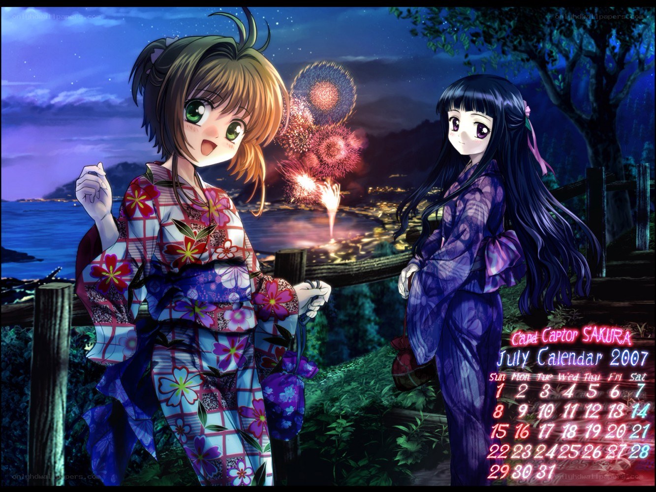Sakura and a friend at fireworks
