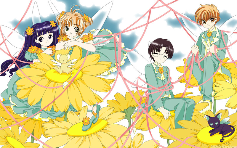 Sakura and friends in flower field