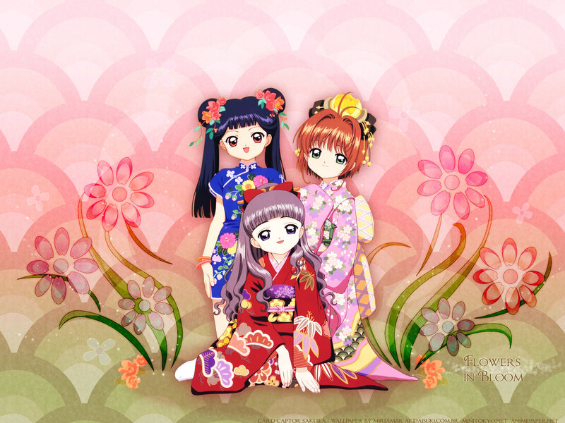 Sakura and friends in kimonos