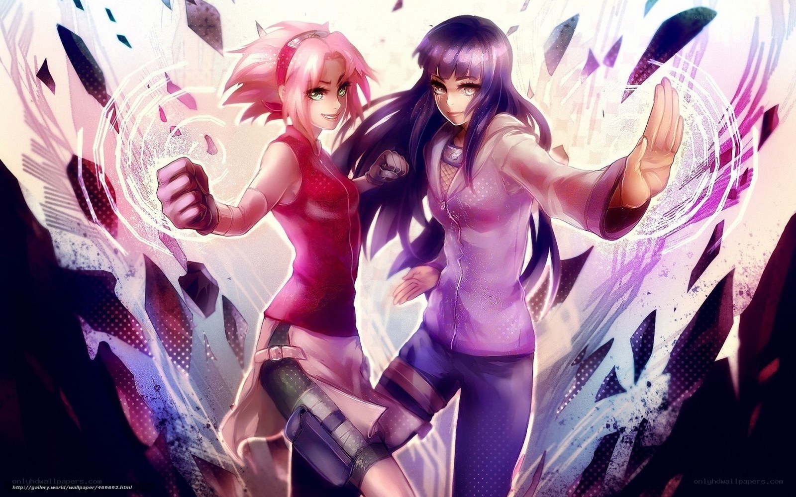 Sakura and Hinata in action