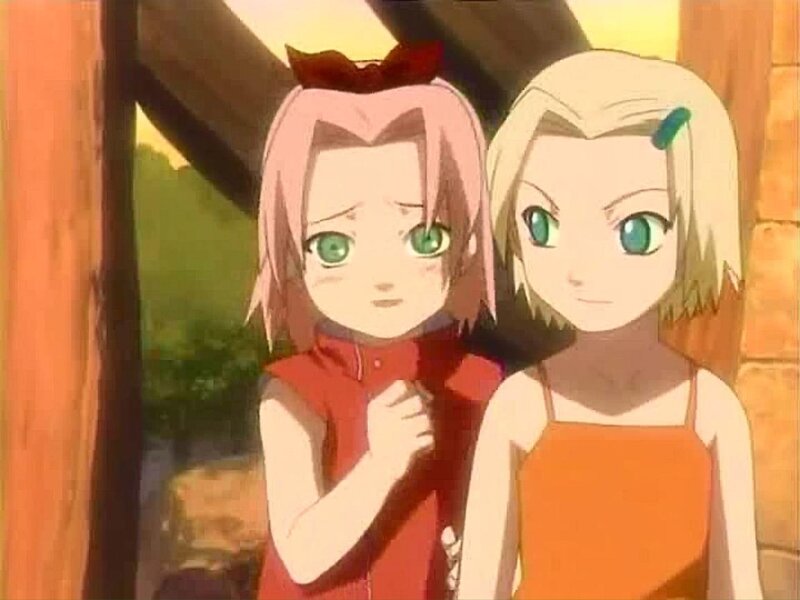 Sakura and Ino in a scene