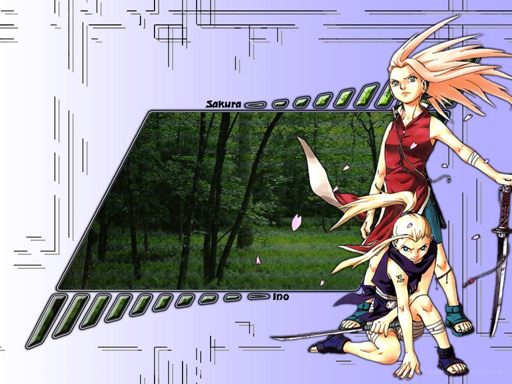 Sakura and Ino in forest