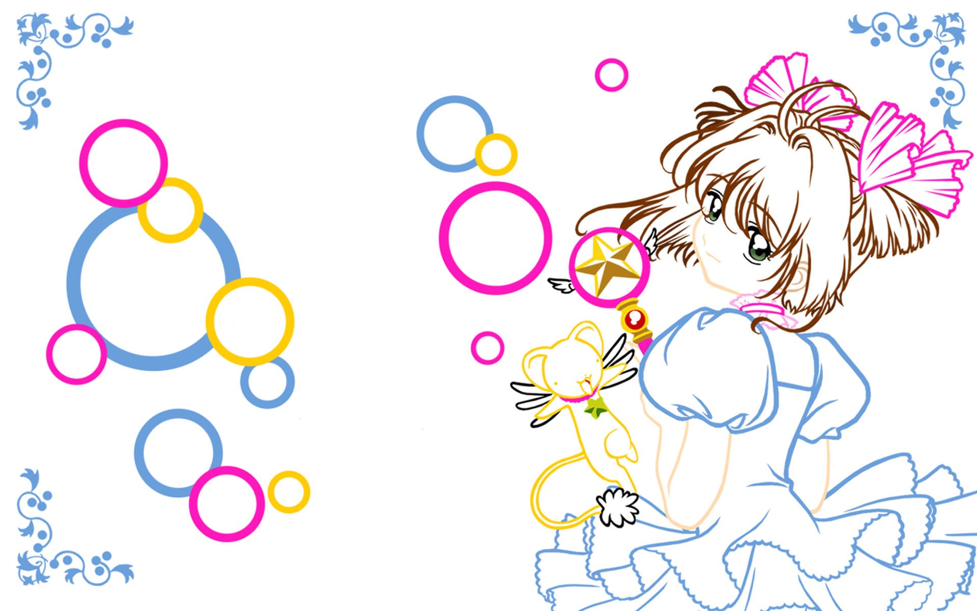 Sakura and Kero in a bubble scene