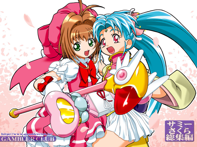 Sakura and Kero in a joyful moment