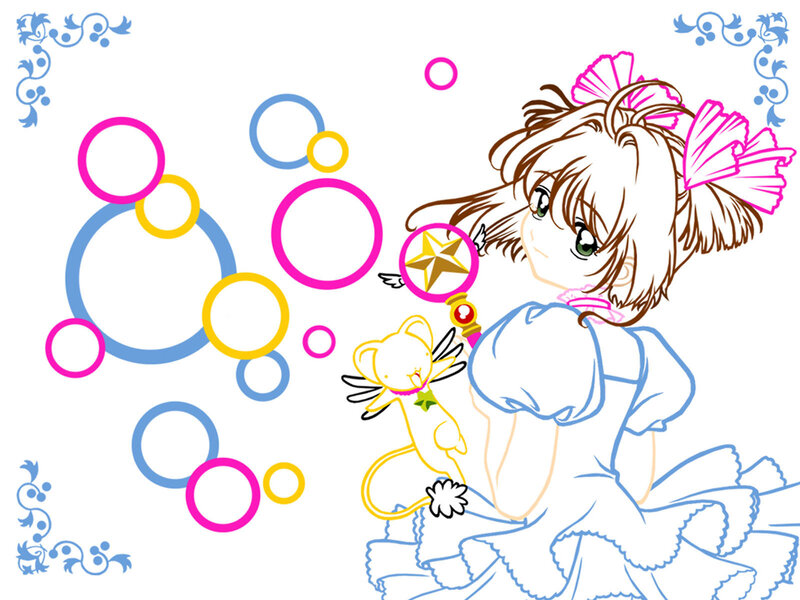 Sakura and Kero in a magical scene