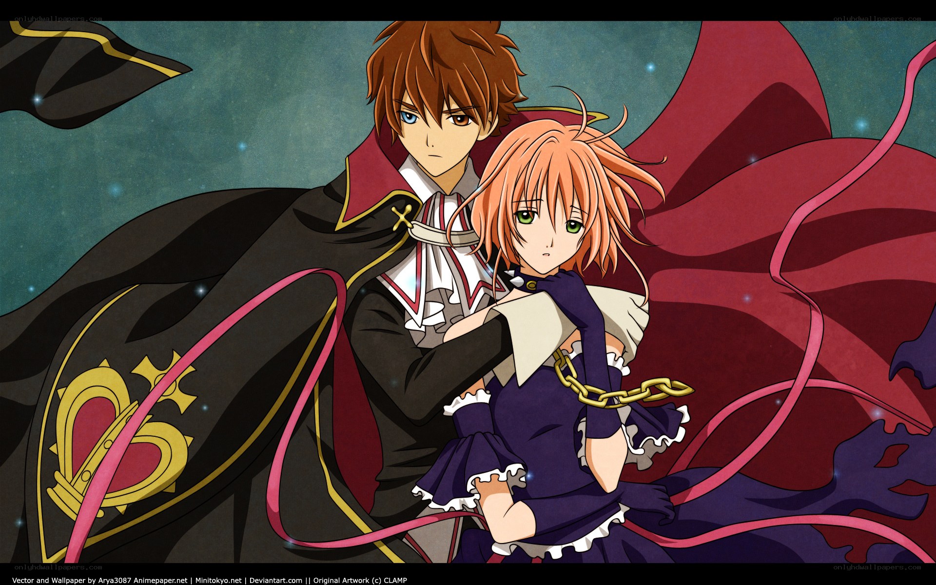 Sakura and Syaoran in a dramatic scene