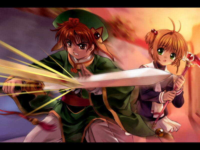 Sakura and Syaoran in battle