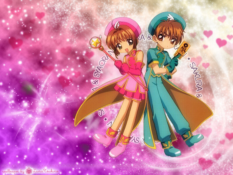 Sakura and Syaoran in magical attire