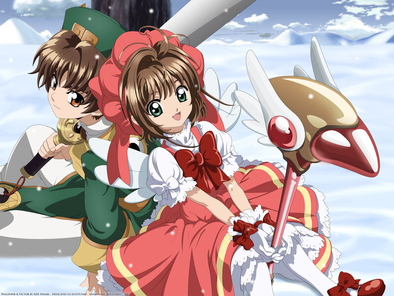 Sakura and Syaoran in the snow