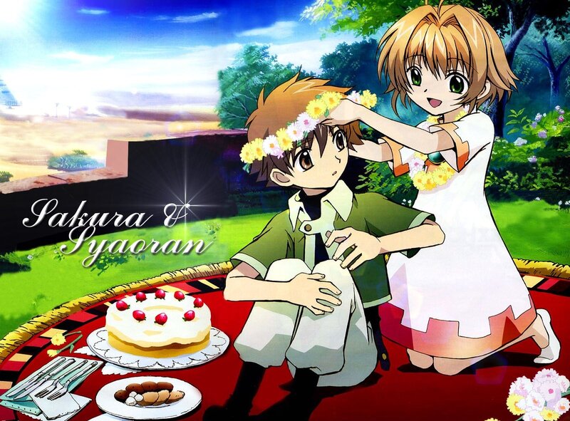 Sakura and Syaoran picnic