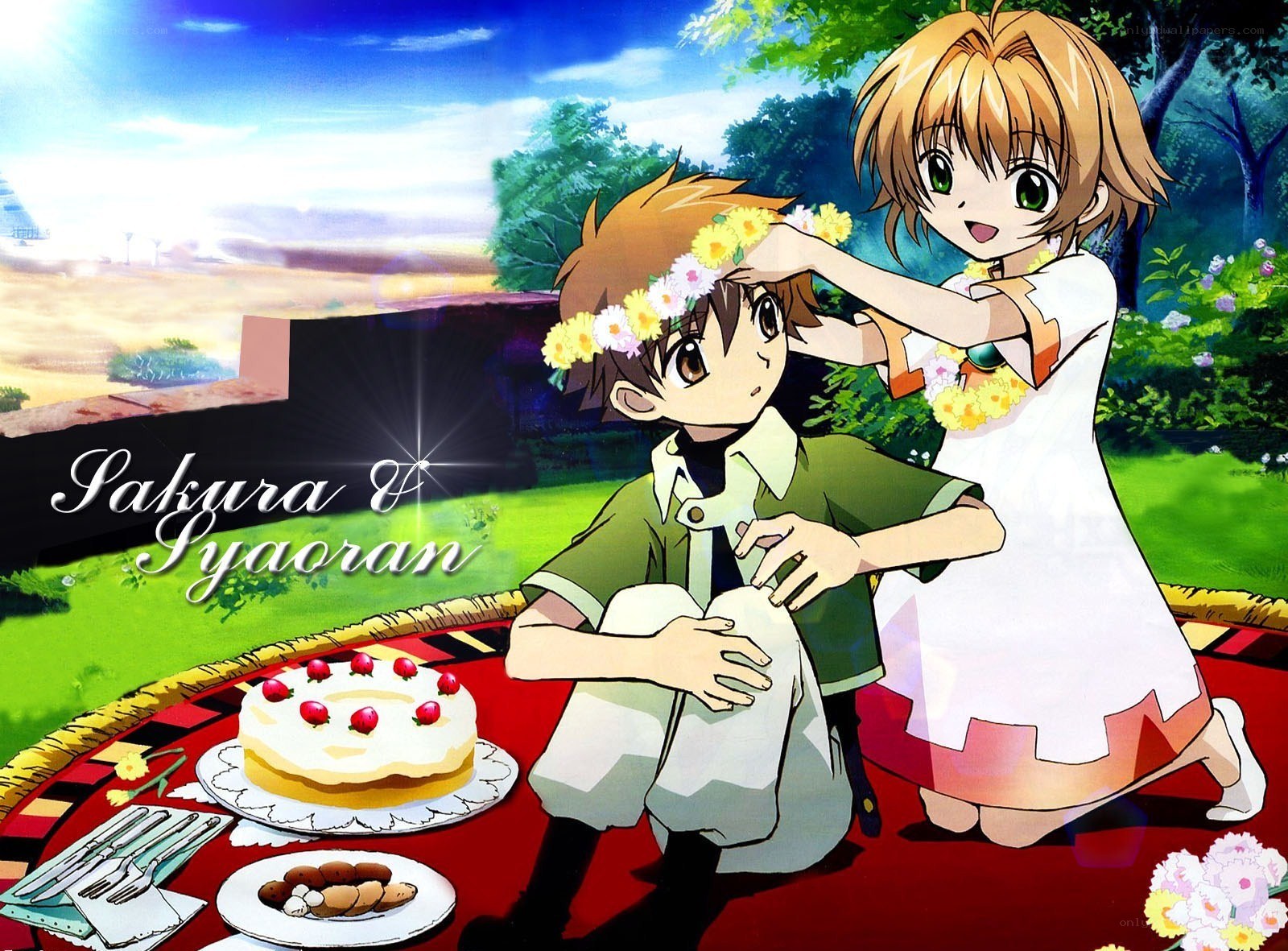 Sakura and Syaoran picnic