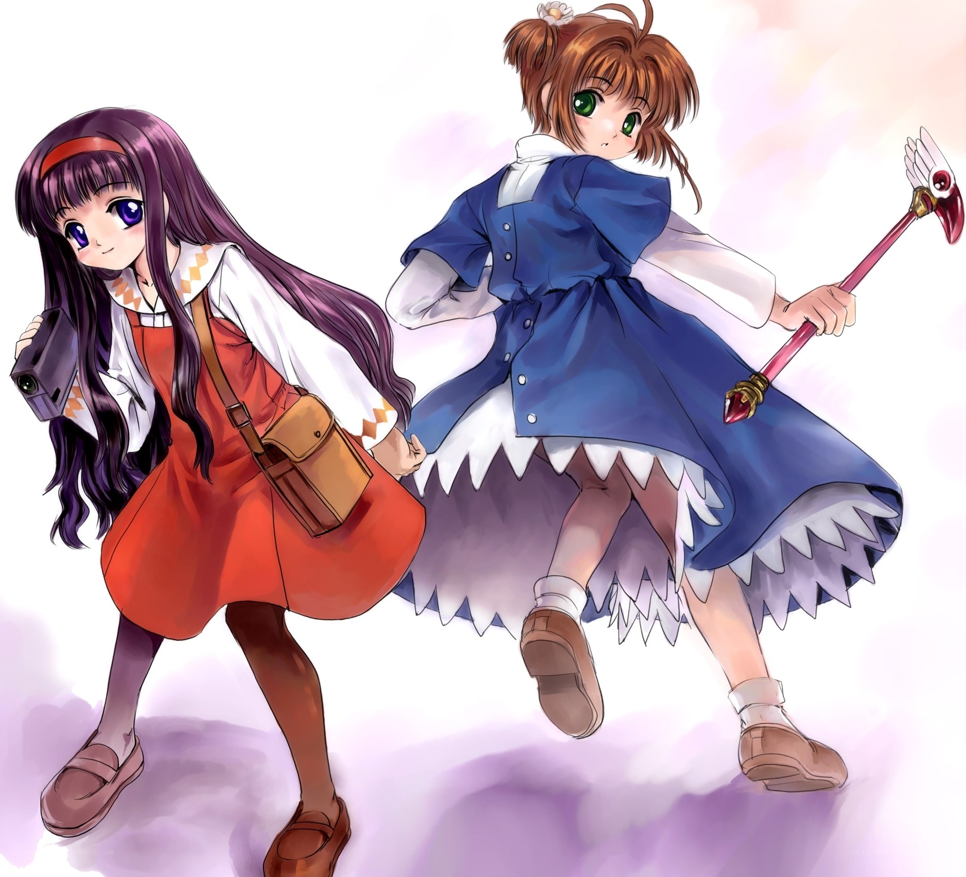 Sakura and Tomoyo in action