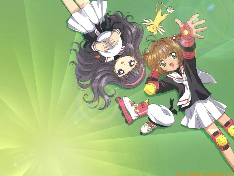 Sakura and Tomoyo in school uniforms