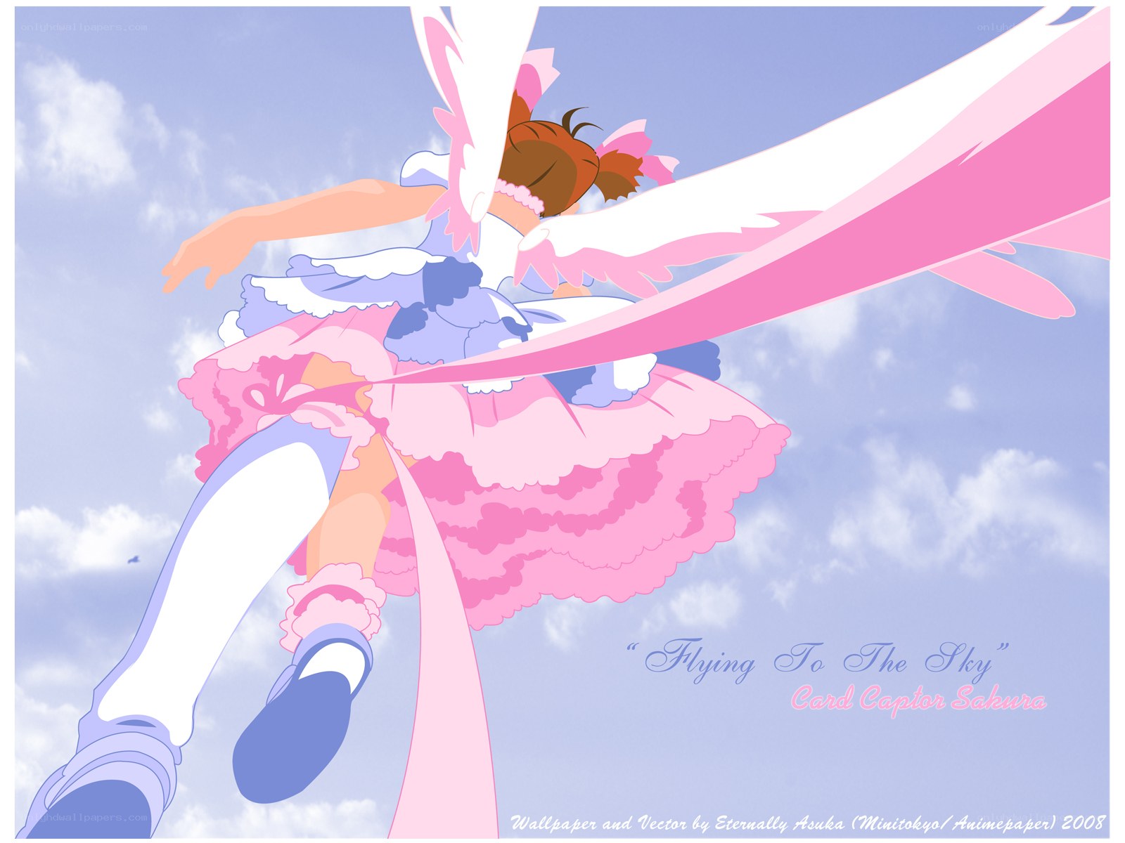 Sakura flying in the sky