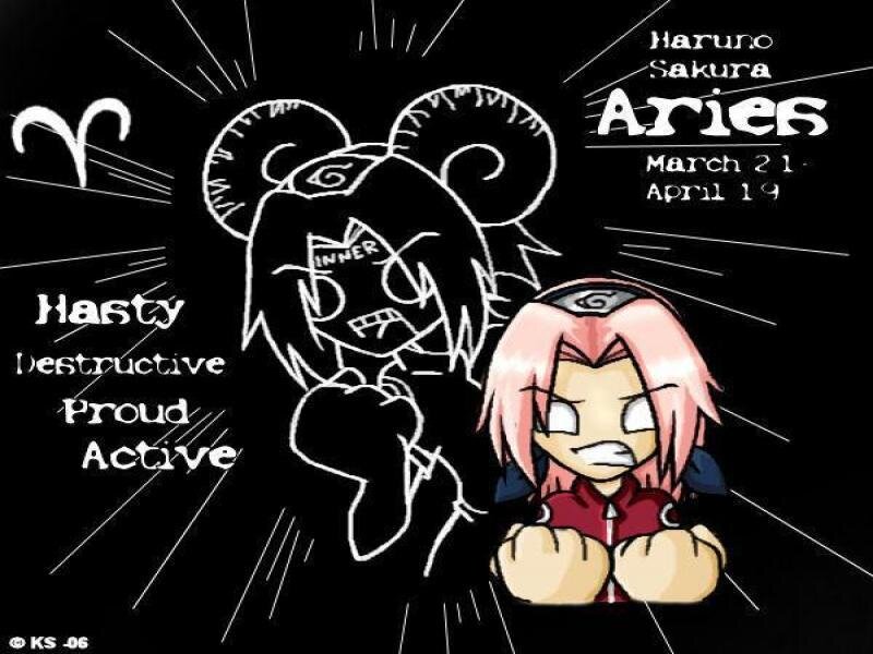 Sakura Haruno Aries zodiac art