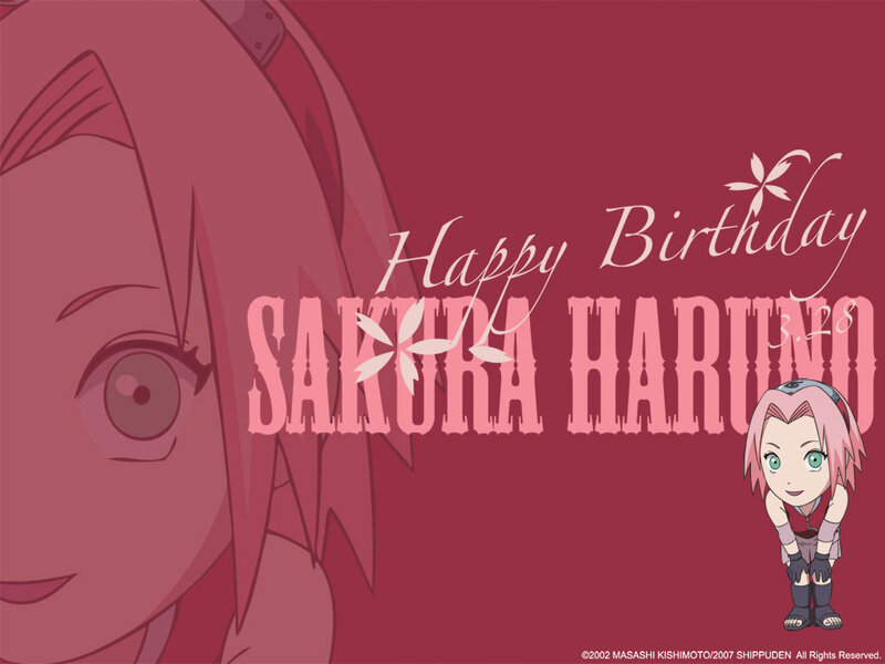 Sakura Haruno Character — Red, Celebratory