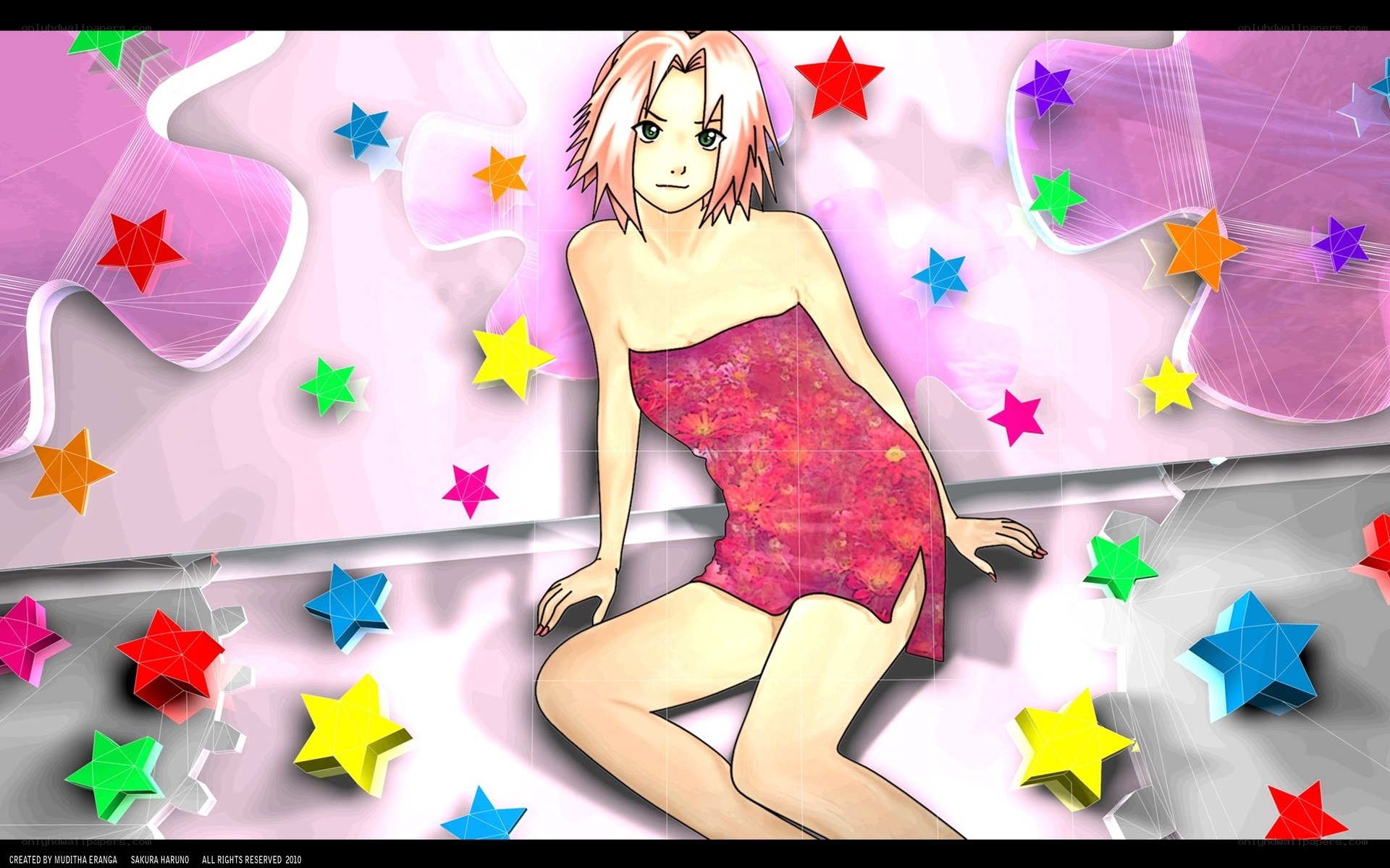 Sakura Haruno in a colorful setting
