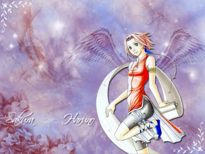Sakura Haruno with angel wings