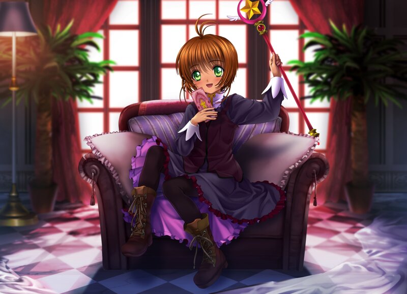 Sakura in a cozy armchair