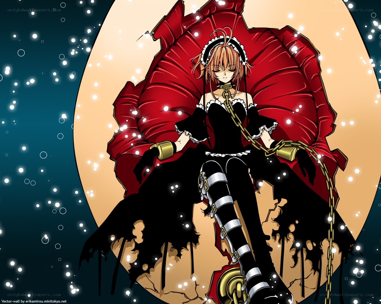 Sakura in a red dress