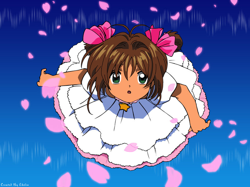 Sakura in a white dress