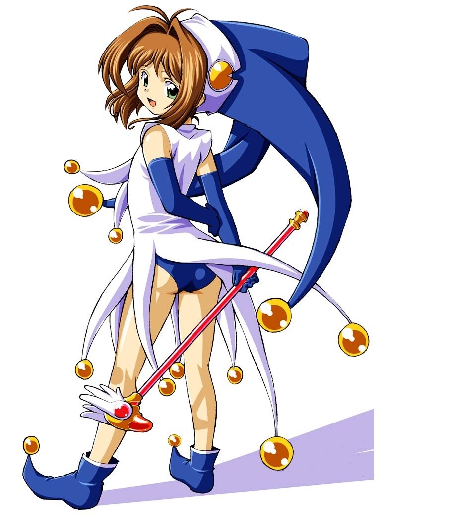 Sakura in jester outfit