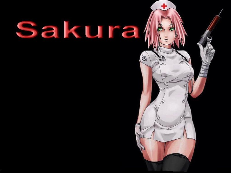 Sakura in nurse outfit