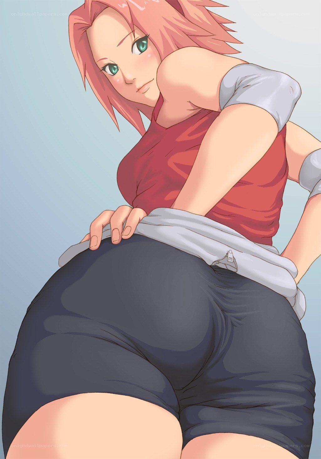 Sakura in red top