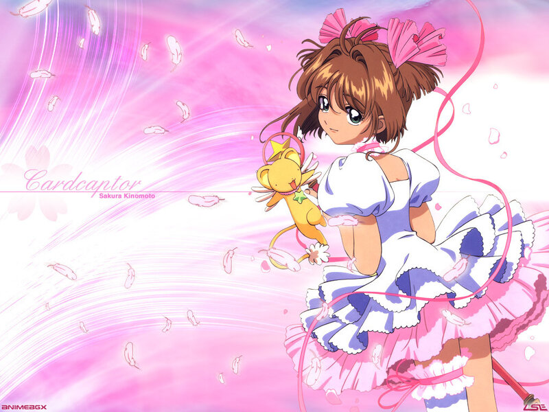 Sakura Kinomoto in a pink dress
