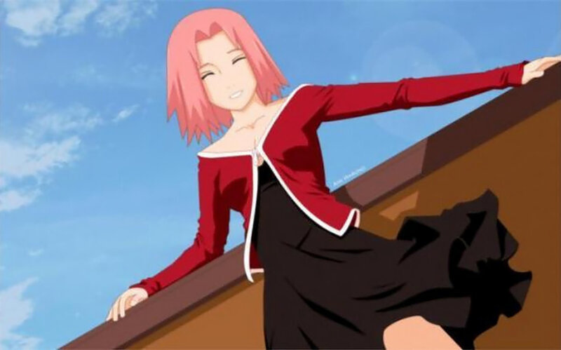 Sakura on a rooftop