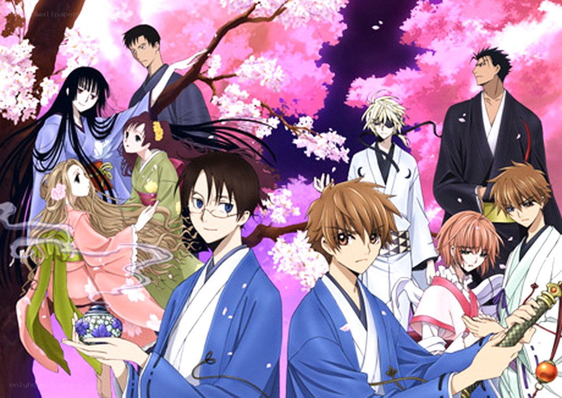 Sakura-themed anime character group