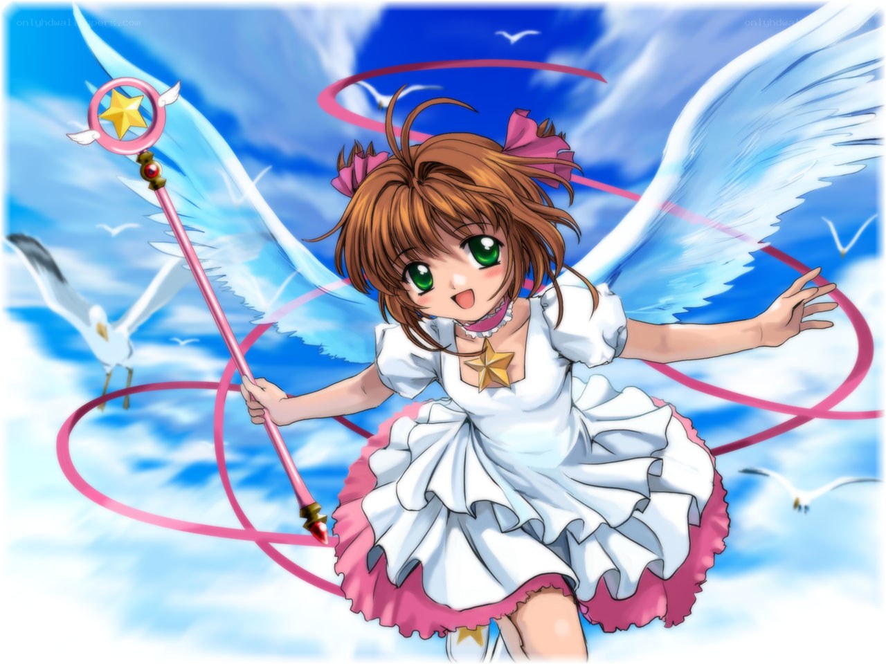 Sakura with angel wings