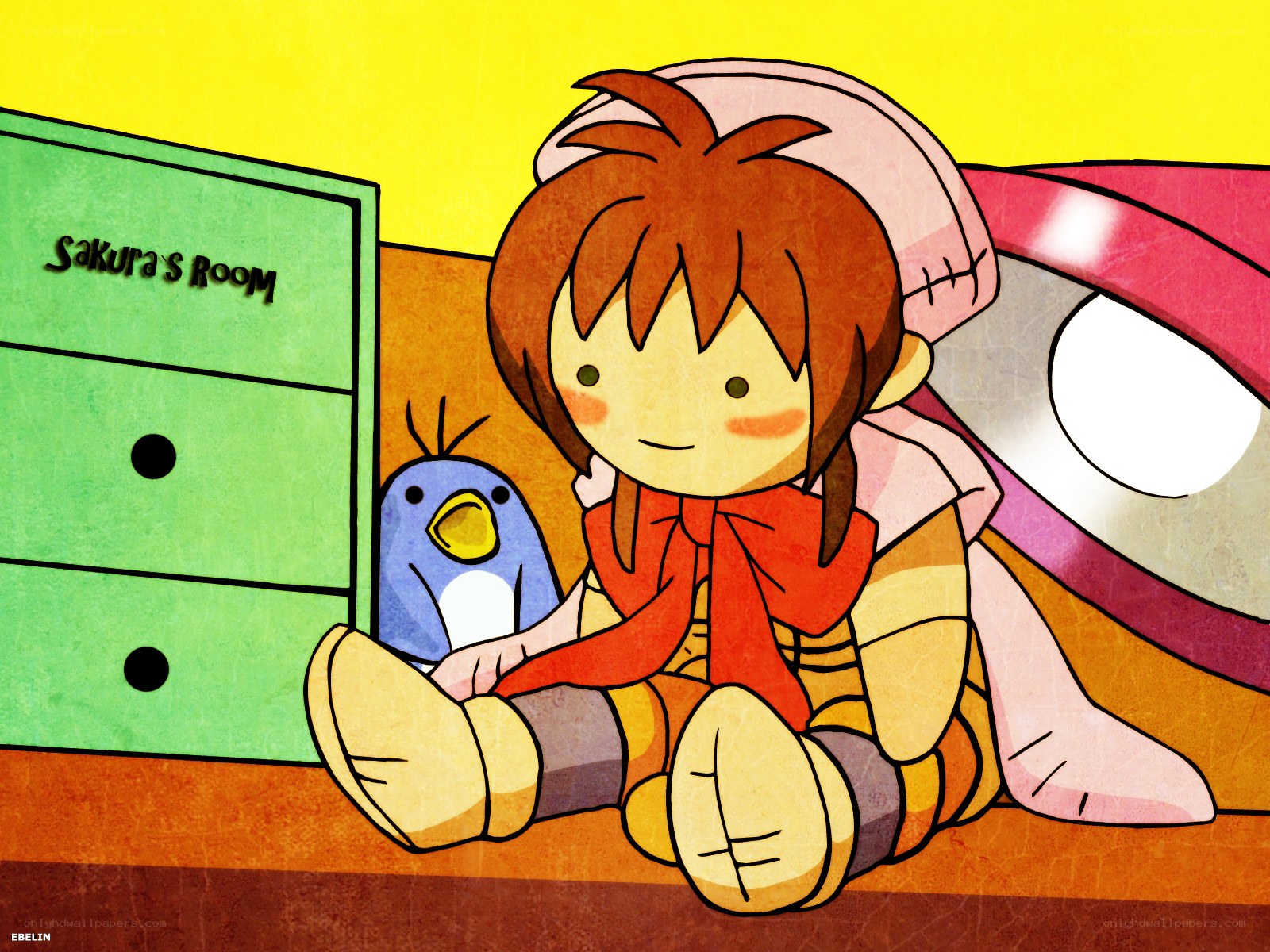 Sakura with her bird toy