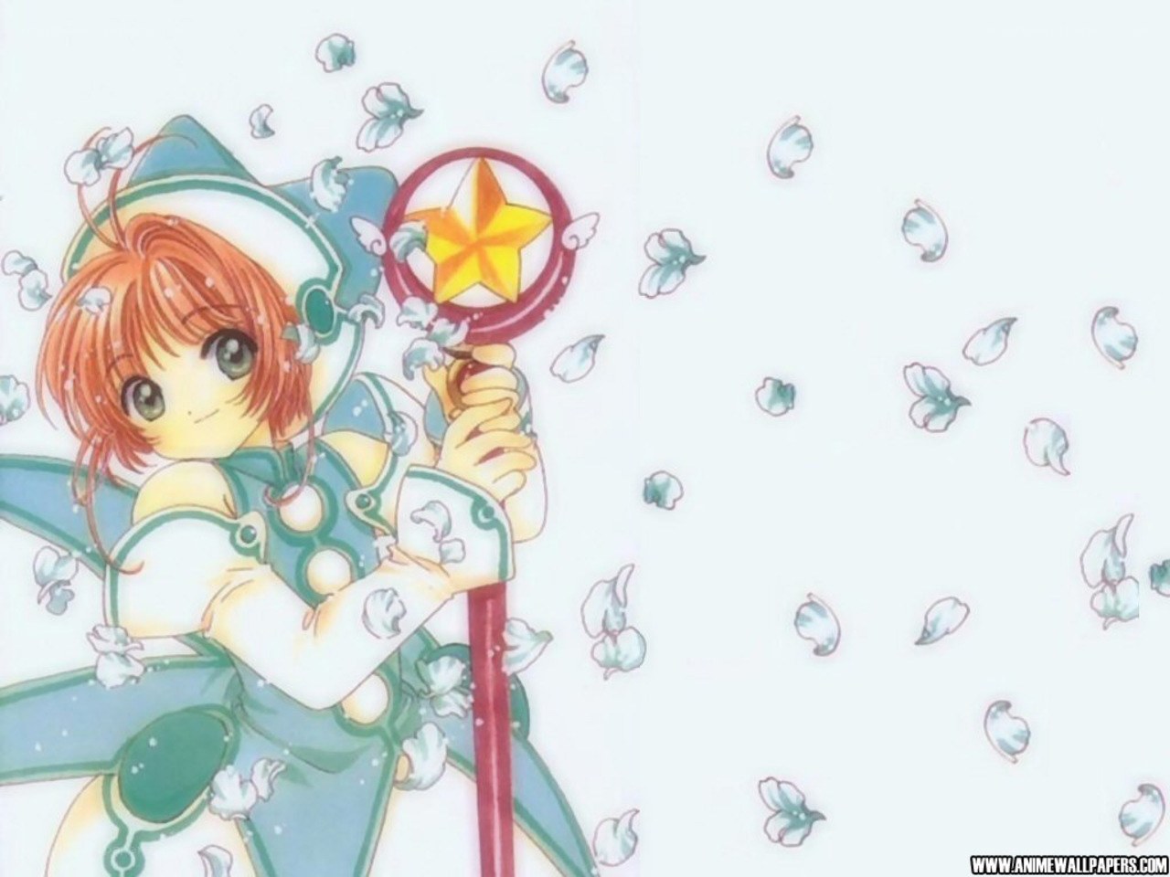 Sakura with magical staff