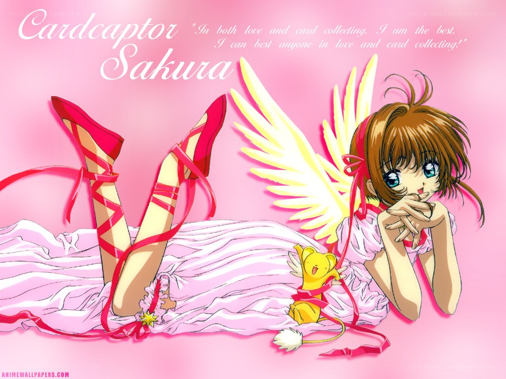 Sakura with wings and card captor