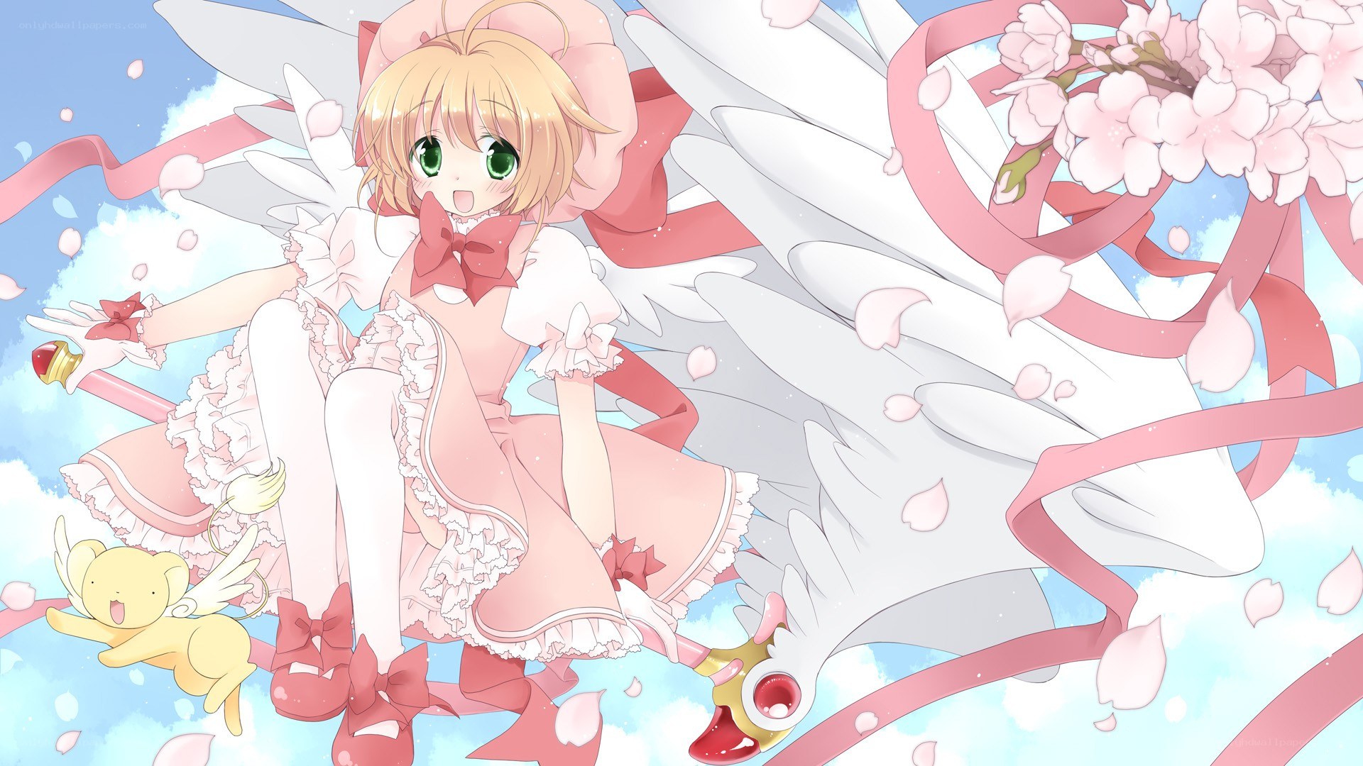 Sakura with wings and cherry blossoms