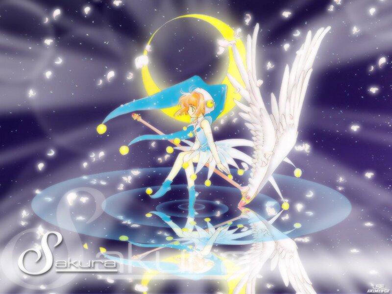 Sakura with wings and moon
